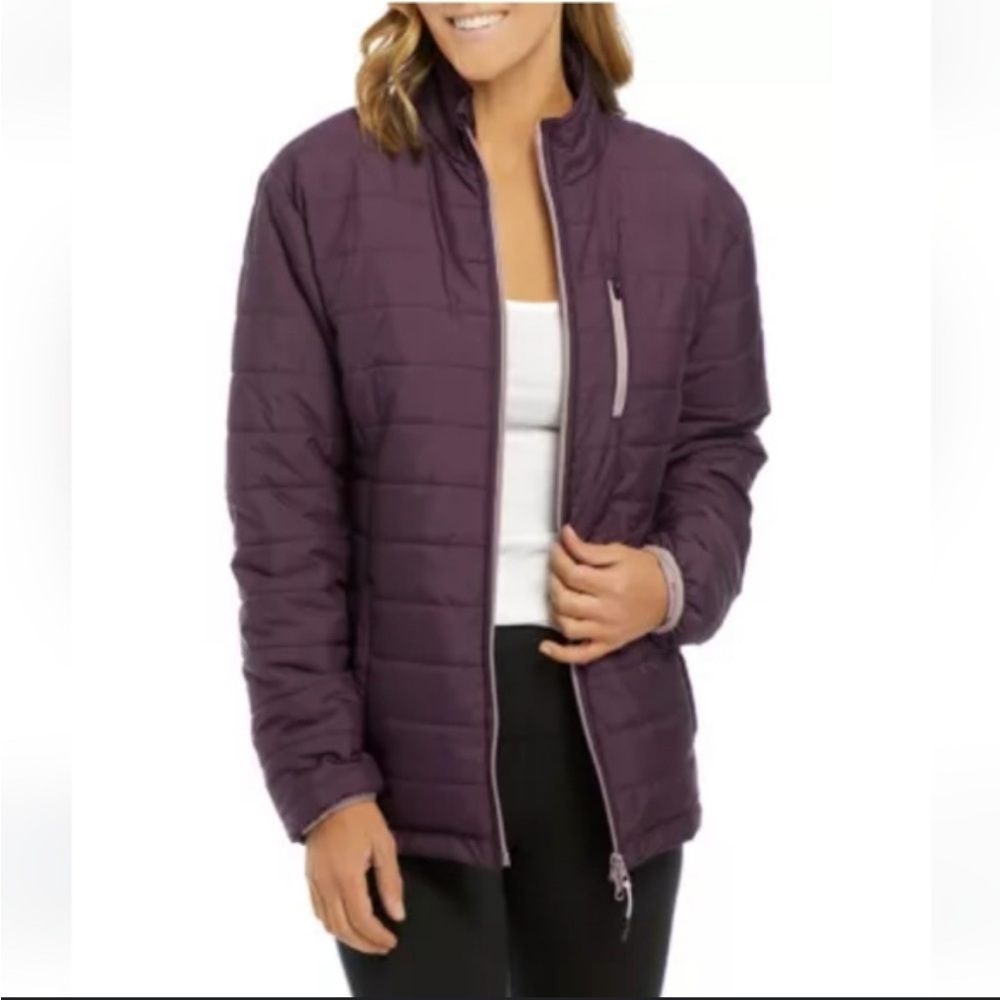 Women's Ocean + Coast Puffer Purple Jacket, Large